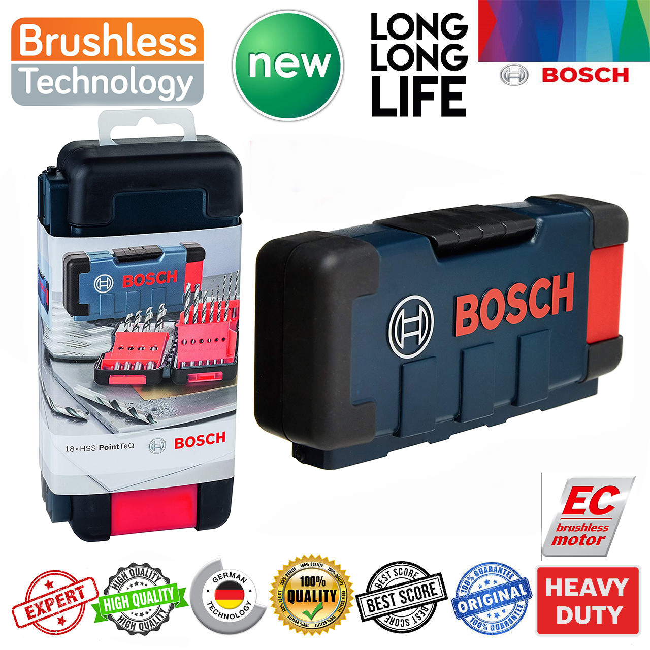 دریل شارژی چکشی بوش مدل GSB 18V-50 EC Motor 5َAh + 4 Extra دریل شارژی چکشی بوش مدل GSB 18V-50 EC Motor 5َAh + 4 Extra