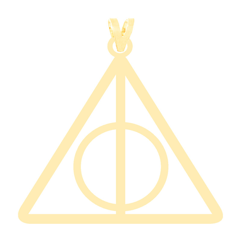 آویز گردنبند طلا 18 عیار زنانه کرابو طرح یادگاران مرگ هری پاتر مدل Kr3308