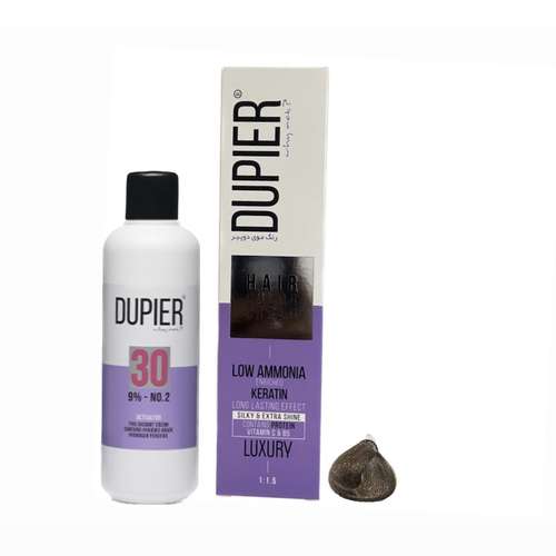  رنگ موی دوپیر سری دودی شماره 8/1 بلوند دودی C7 به همراه اکسیدان مدل 2 نه درصدی حجم 150 میلی لیتر