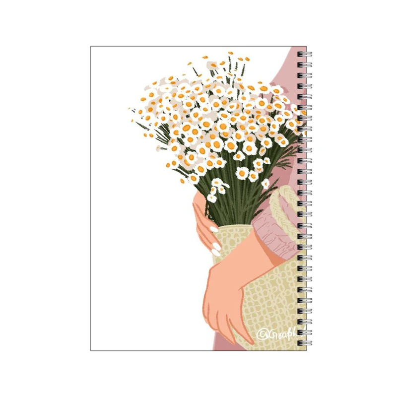 دفتر مشق 50 برگ بامبیلیپ طرح دست گل بابونه کد 2834645