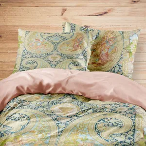 سرویس روتختی مدوپد طرح فرش قم بته‌جقه عکسی مدل C-Ghom080 یک نفره 4 تکه