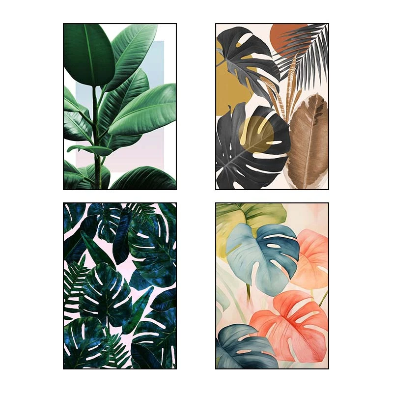 تابلو شاسي کارنيکا طرح گل استوایی tropical کد 62712 مجموعه 4 عددی