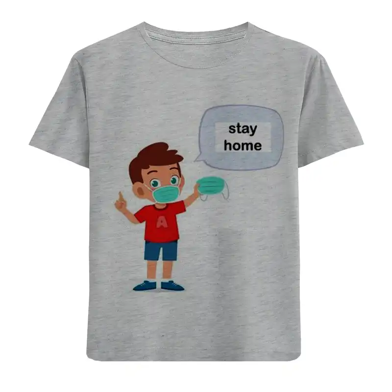 تی شرت آستین کوتاه بچگانه مدل پسر و ماسک F441