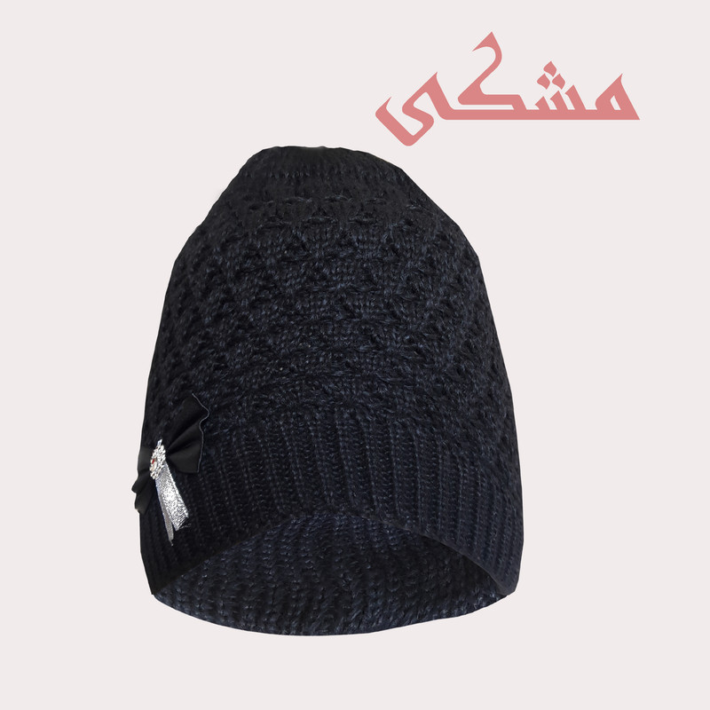 ست کلاه و شال گردن بافتنی دخترانه مدل درسا-3