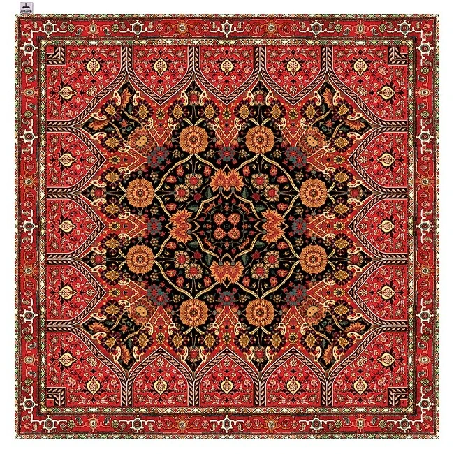 رومیزی رومیزی باز طرح مربع مدل سنتی مدرن کد 11093 سایز 140*140 سانتی متر