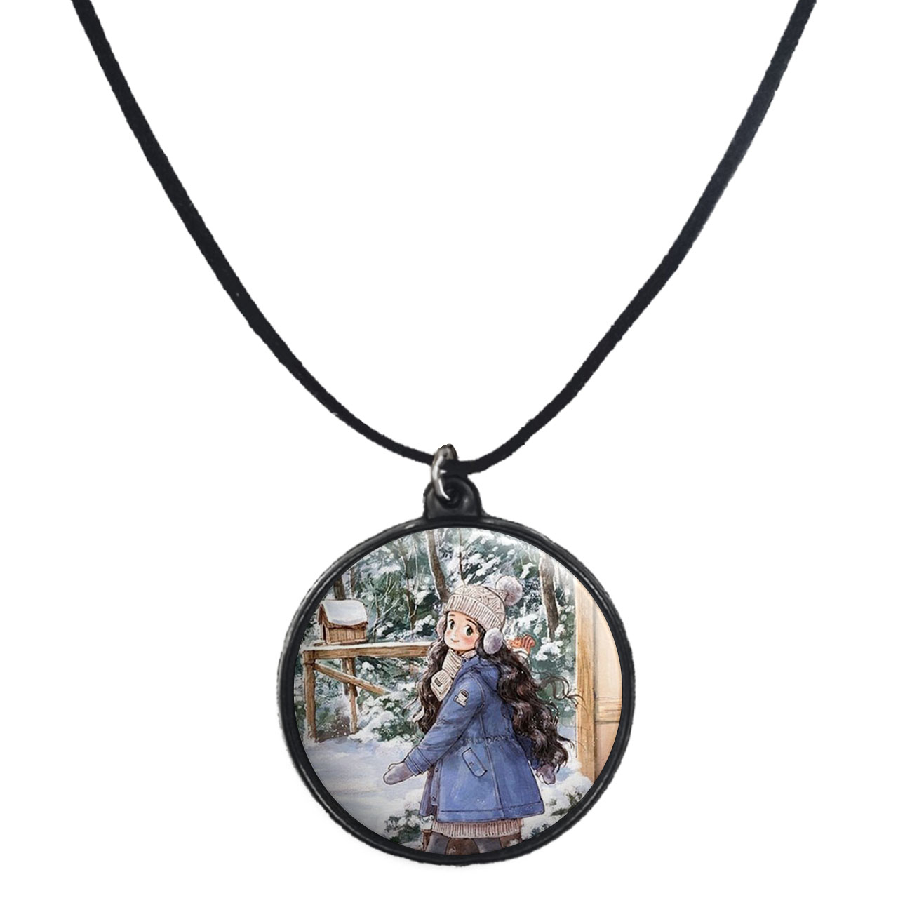 گردنبند پرمانه طرح دخترونه کد pmb.23454 مدل دو طرفه