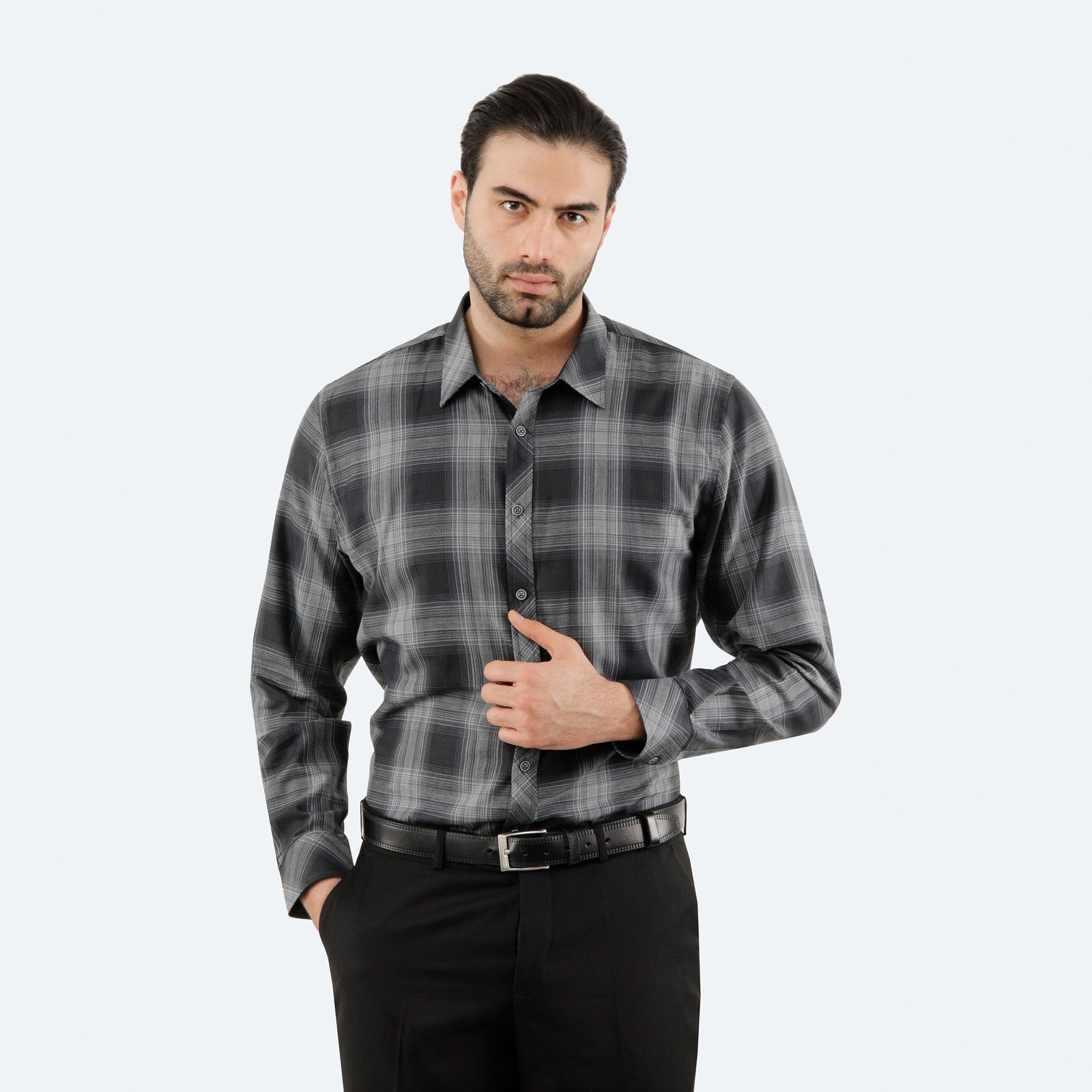 پیراهن آستین بلند مردانه پاتن جامه مدل نخی 102721020247840  -  - 1
