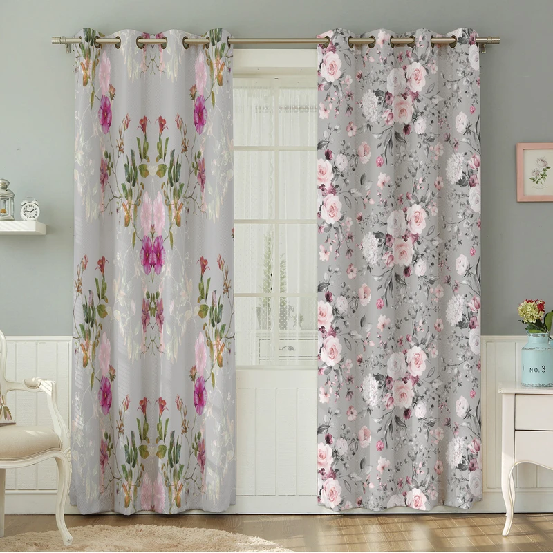 پرده نیروانا طرح   گل مدل هازان کد 4518 سایز 140×280 سانتی متر