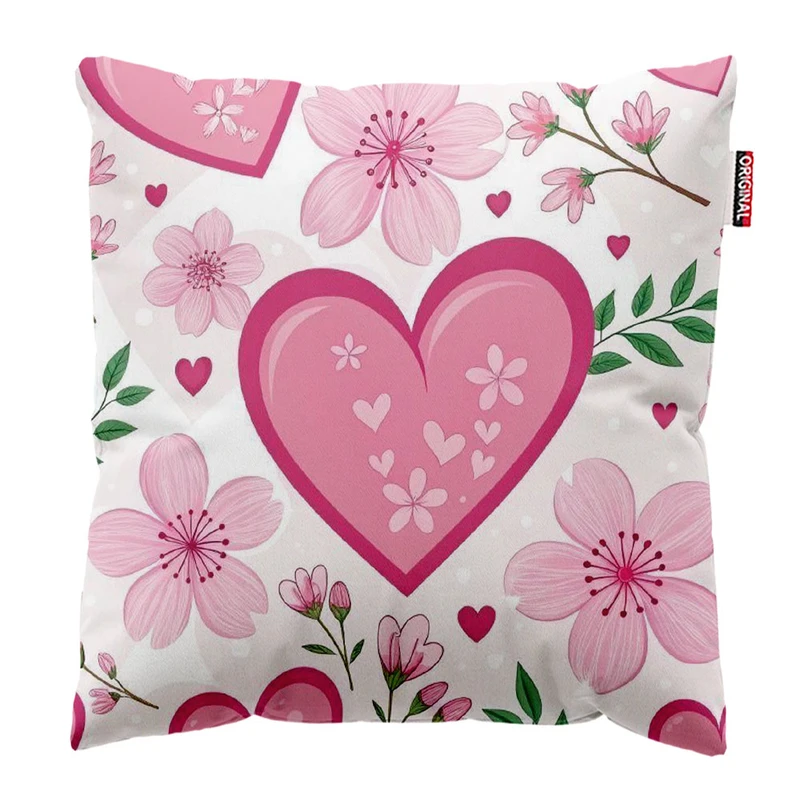  کوسن پاد آفرین طرح قلب و گل کد 2783 سایز 40*40 سانتی متر