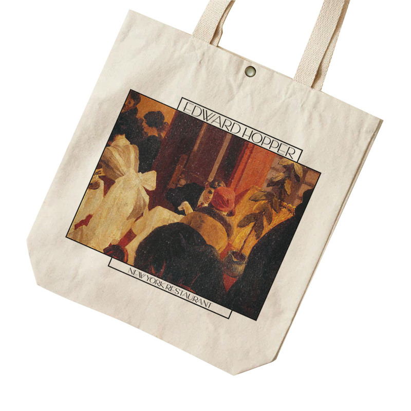 ساک خرید ترمه طراحان ایده مدل رستوران نیویورک از هاپر کد art0529 - S