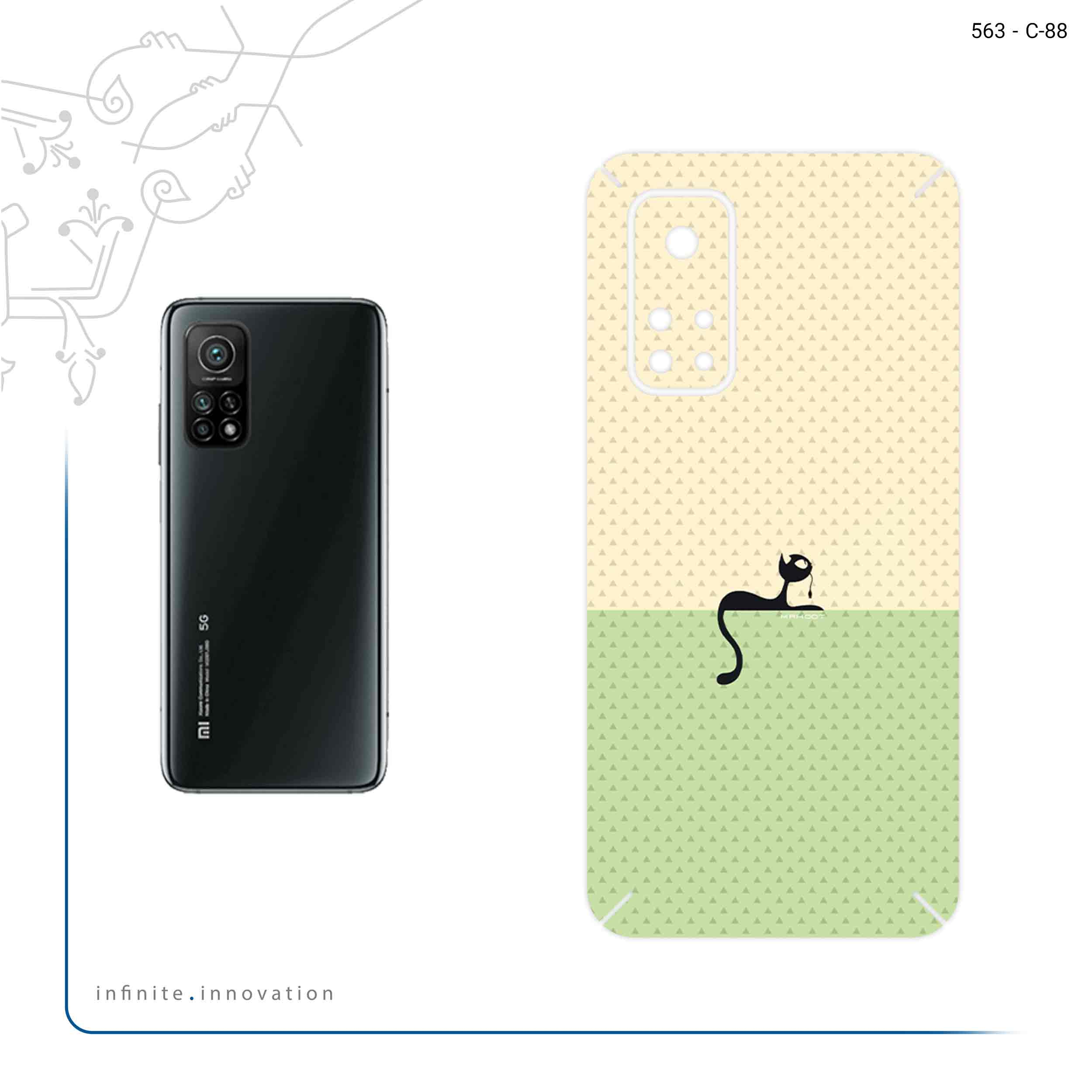 برچسب پوششی ماهوت مدل Minimal Internet Cat Icon مناسب برای گوشی موبایل شیائومی Mi 10T 5G