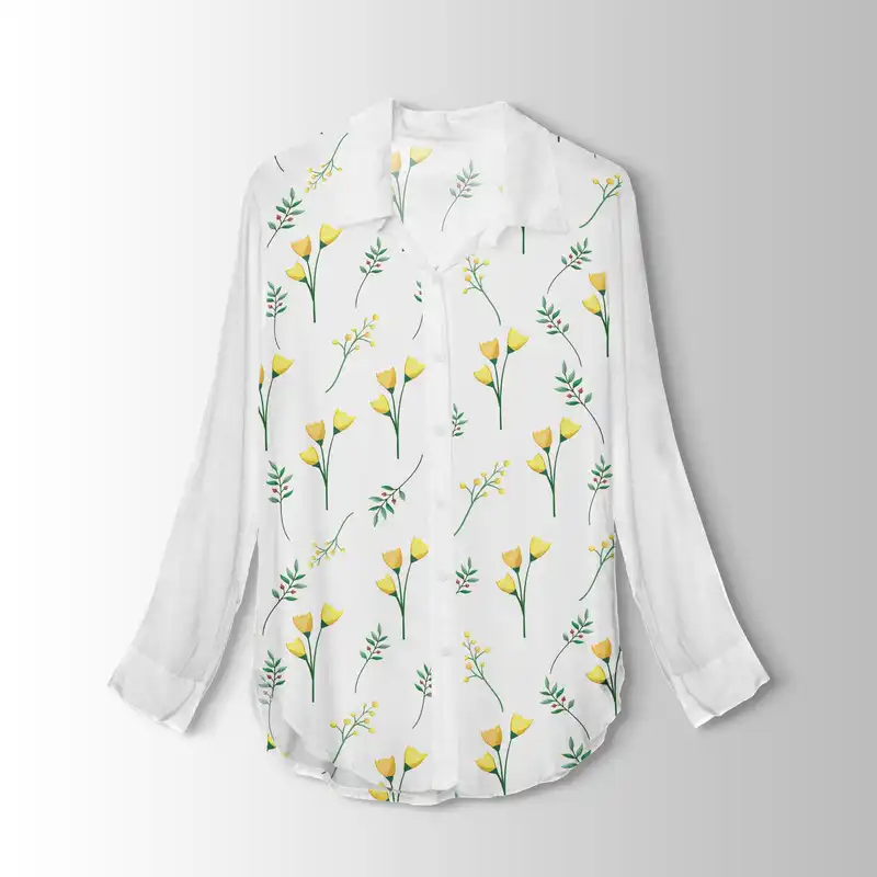 پارچه لباس پارچه باما مدل کرپ بوگاتی طرح برگ و گل کد 6011302