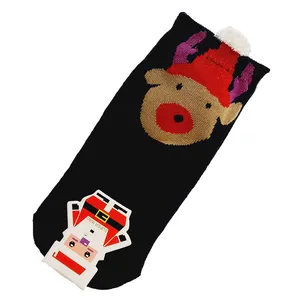 جوراب ساق کوتاه دخترانه مدل کریسمسی کد 02