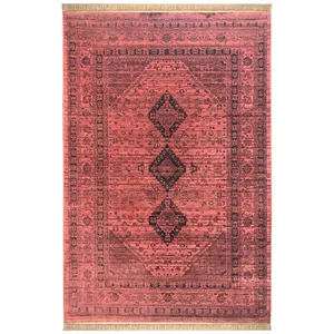 فرش ماشینی طرح بلوچ مدل وینتیج کد 4748 زمینه اناری