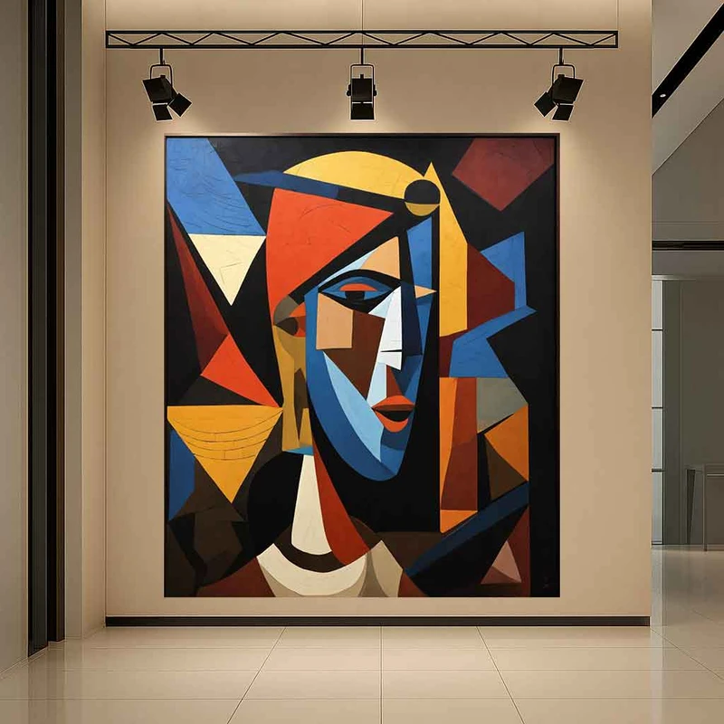پوستر طرح چهره هندسی مدل رنگارنگ کد AR3061066