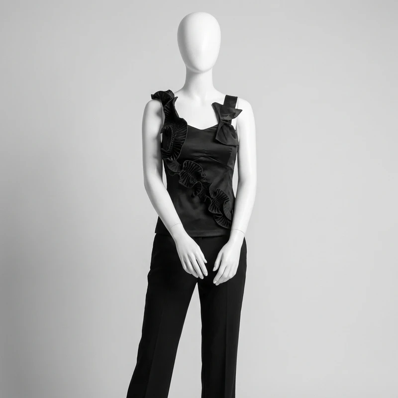 تاپ زنانه ساتن پددار مدل حلزونی
