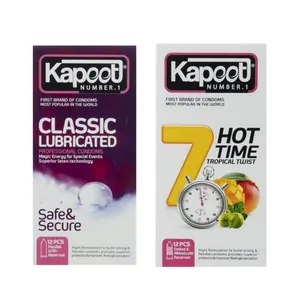 کاندوم کلاسیک کاپوت مدل LUBRICATED بسته 12 عددی به همراه کاندوم خاردار کاپوت مدل 7HOT TIME بسته 12 عددی