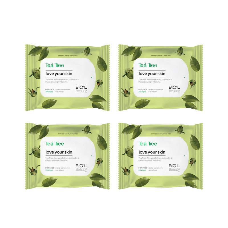 دستمال مرطوب بیول مدل Tea Tree مجموعه 4 عددی دستمال مرطوب بیول مدل Tea Tree مجموعه 4 عددی