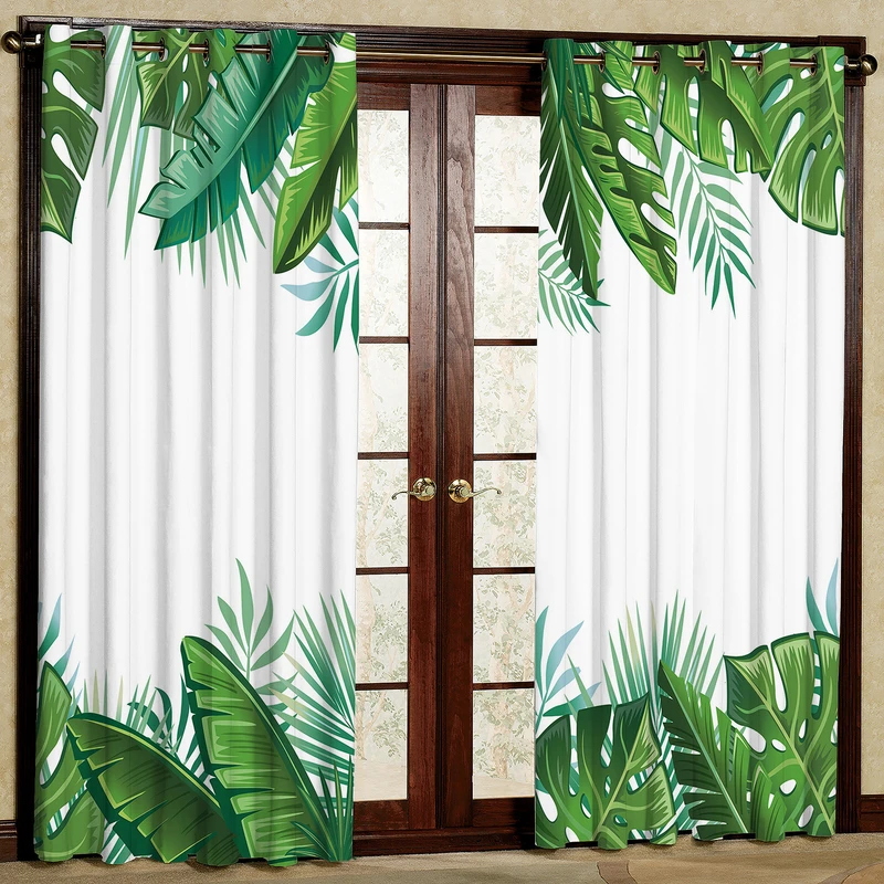 پرده مدل برگ سرخس مخمل پانچی کد 4304 سایز 200x140 سانتی متر