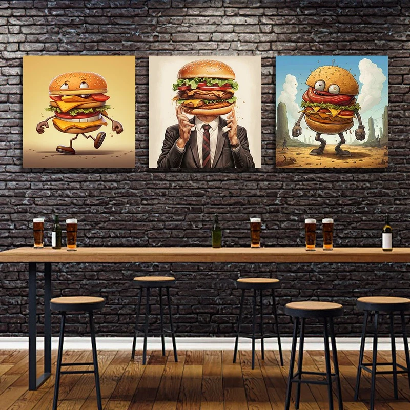 تابلو شاسی بکلیت طرح فست فود همبرگر مدل SH-1150  مجموعه 3عددی