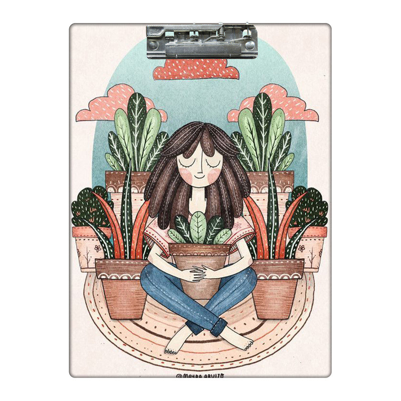 تخته شاسی طرح دختر و گلدانهایش کد 3223115 سایز A4