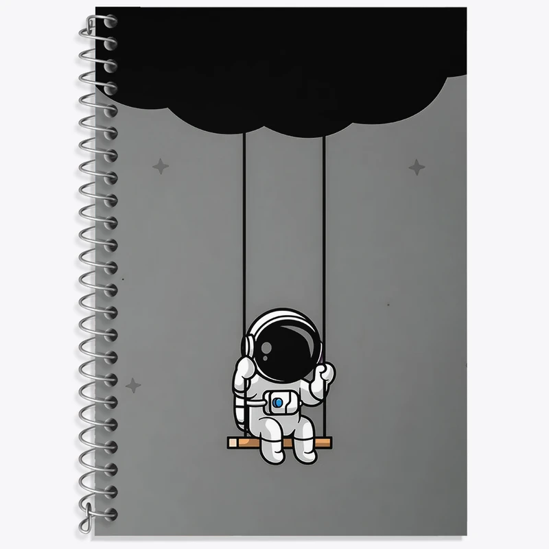 دفتر زبان 50 برگ خندالو مدل دو خط طرح فضانورد کد N4368