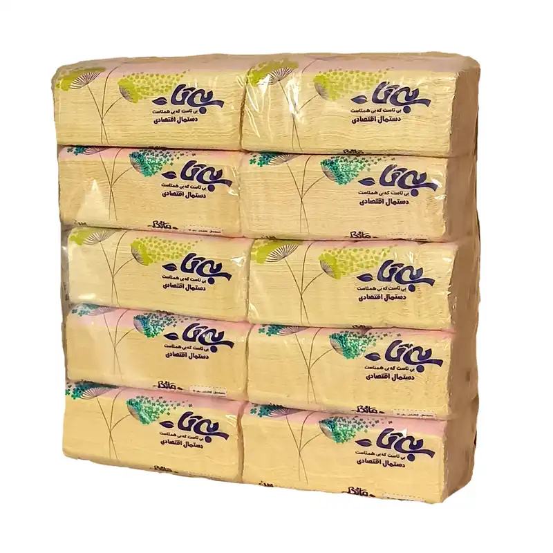 دستمال کاغذی 100 برگ بی تا مدل اقتصادی خانواده رنگی colorful کد 331 بسته 10 عددی