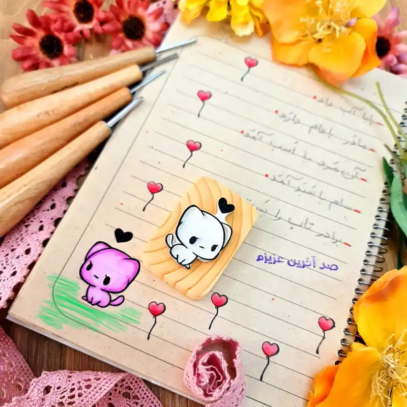 مهر لینو طرح ملوسک و فلامینگو کد 1600 مجموعه دو عددی