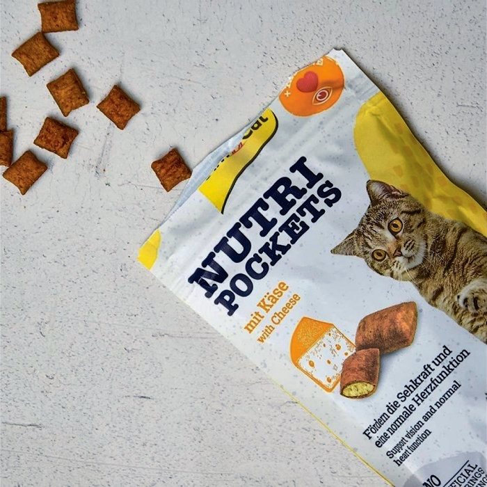 تشویقی گربه جیم کت مدل نوتری پاکتس پنیر وزن 60 گرم