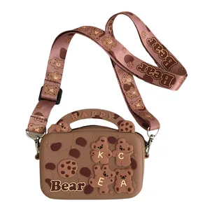 کیف رودوشی بچگانه مدل فانتزی سیلیکونی تدی طرح HAPPY BEAR 