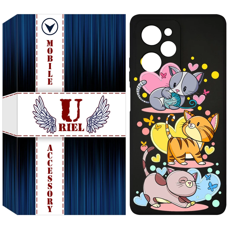 کاور یوریل مدل KSH کد 6 طرح گربه مناسب برای گوشی موبایل شیائومی Poco X5 Pro / Redmi Note 12 Pro 5G