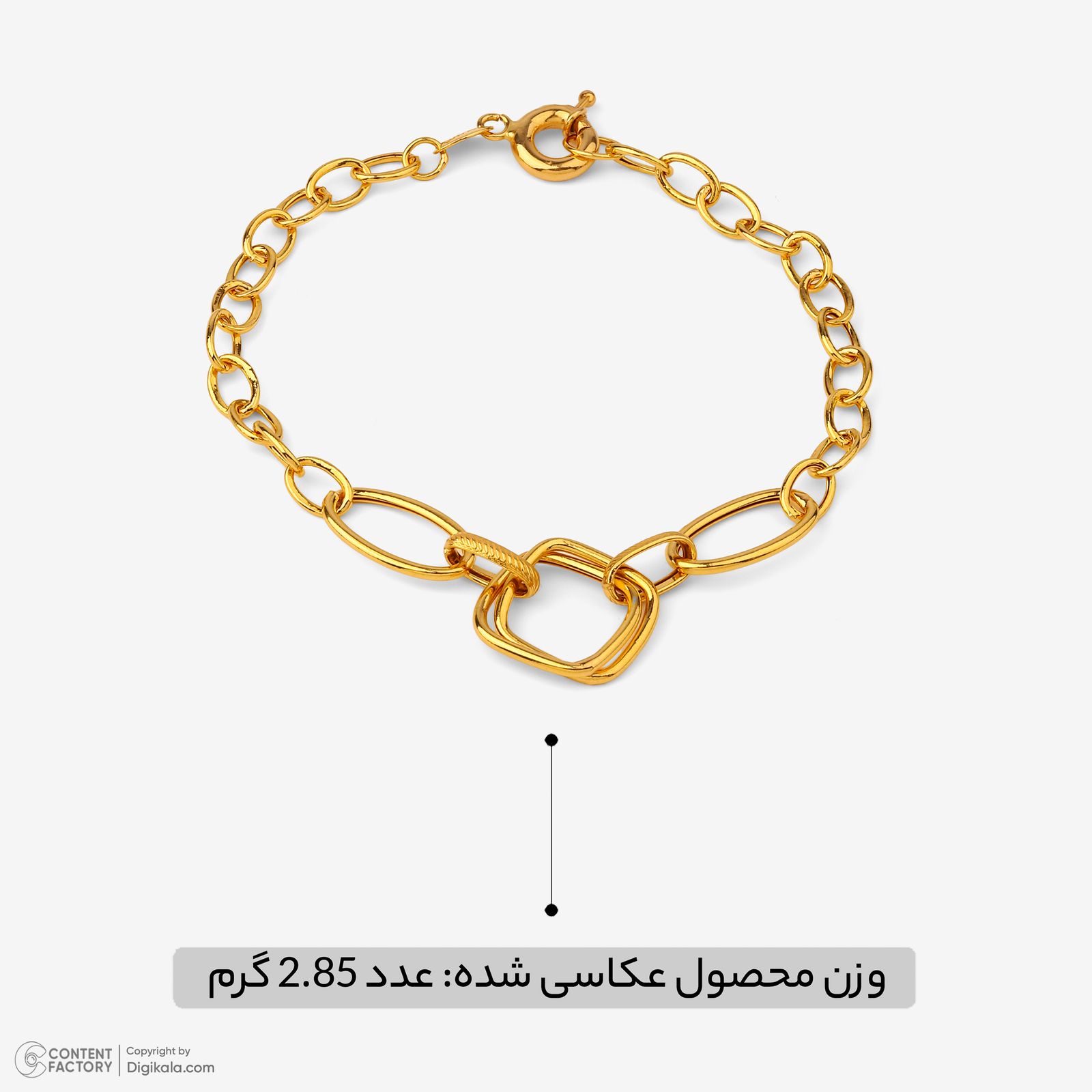 دستبند زنجیری طلا کم اجرت 18 عیار زنانه حانیه مدل 2105 -  - 5