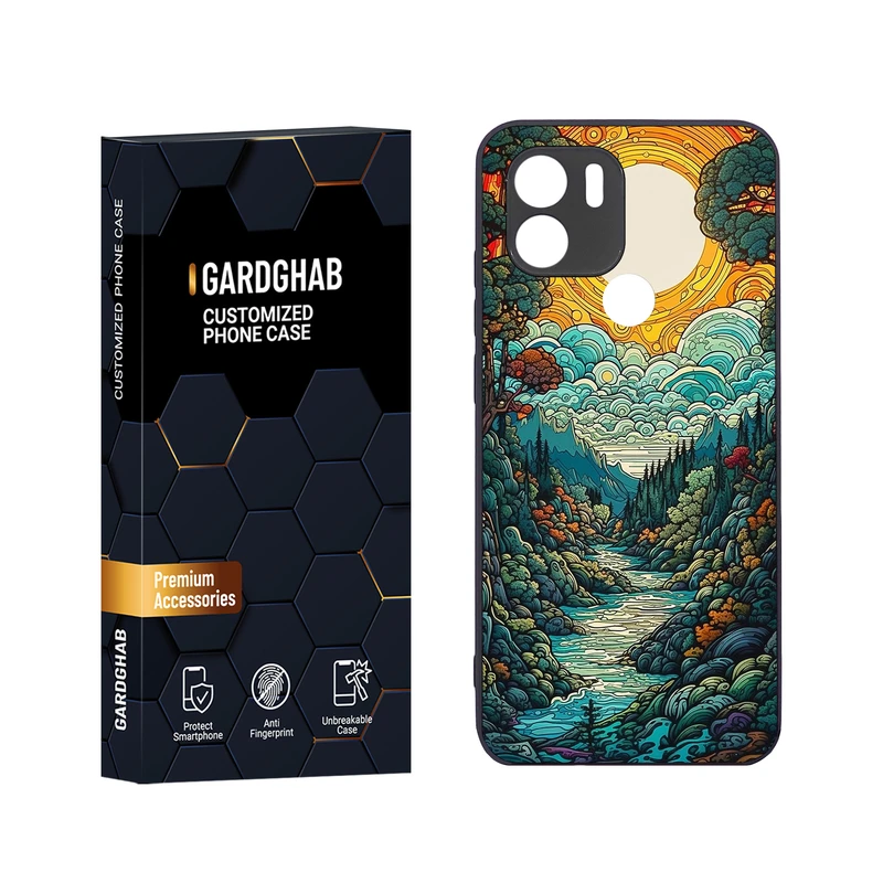 کاور گارد قاب مدل دور ژله ای هنری مناسب برای گوشی موبایل شیائومی Redmi A1 Plus / A2 Plus / Poco C50 / Poco C51
