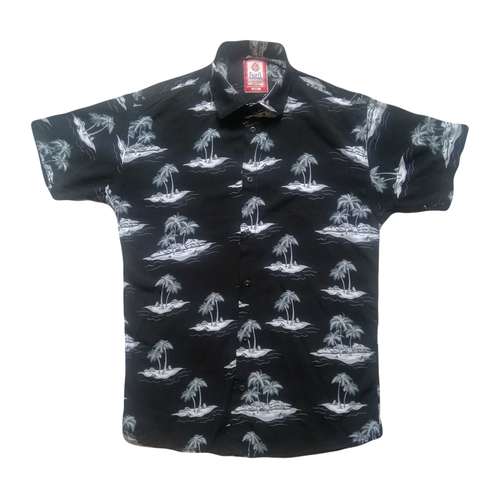 پیراهن آستین کوتاه مردانه سرز مدل  هاوایی رنگ مشکی