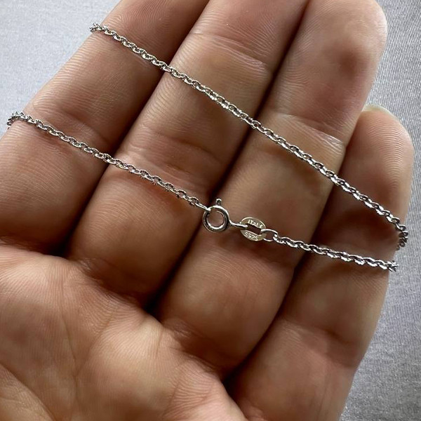 زنجیر نقره زنانه مدل دیپلمات تراش خورده ایتالیایی کد 45482