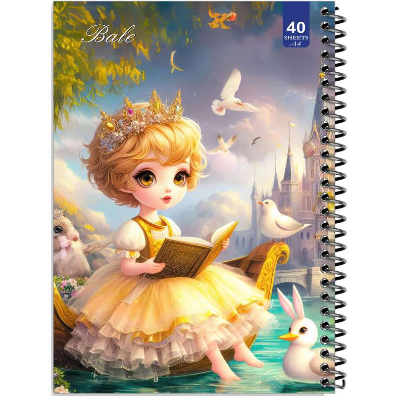 دفتر نقاشی 40 برگ انتشارات بله طرح دخترانه کد A4-K127