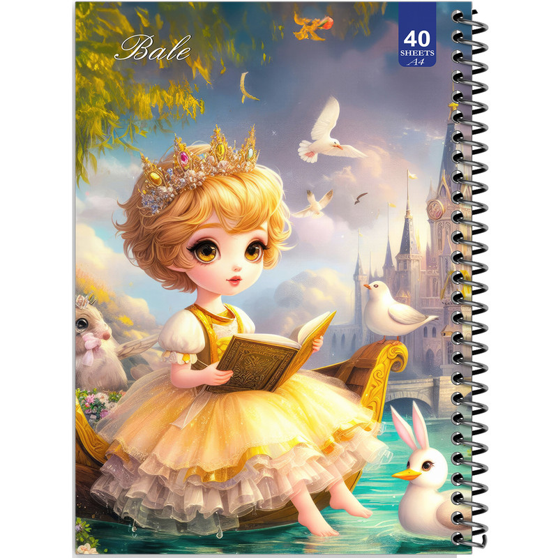 دفتر نقاشی 40 برگ انتشارات بله طرح دخترانه کد A4-K127