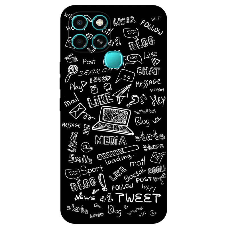 کاور مگافون طرح رسانه های اجتماعی مدل 1898 مناسب برای گوشی موبایل اینفینیکس Smart 6