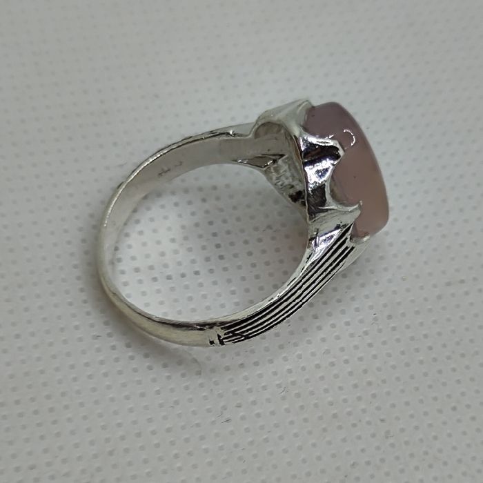 انگشتر نقره مردانه مدل سنگ عقیق رضوی رکاب دست ساز کد 4700 -  - 8