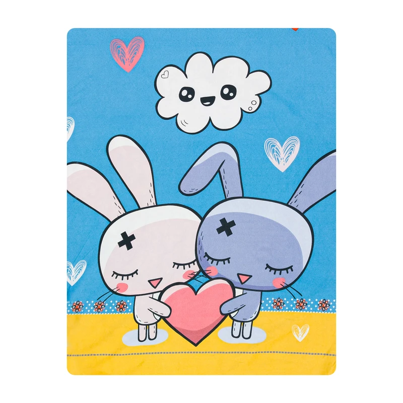 ملحفه میکرو آدنو مدل Rabbit کد MC07 یک نفره سایز 140x240 سانتی متر