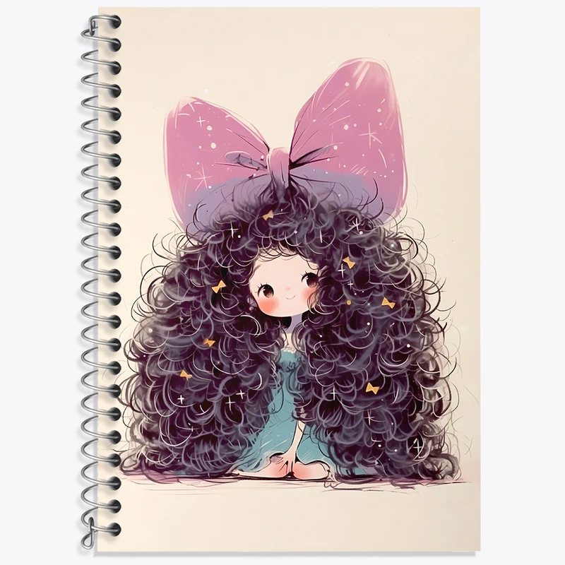 دفتر لغت 50 برگ خندالو طرح دختر مو فرفری کد N3517