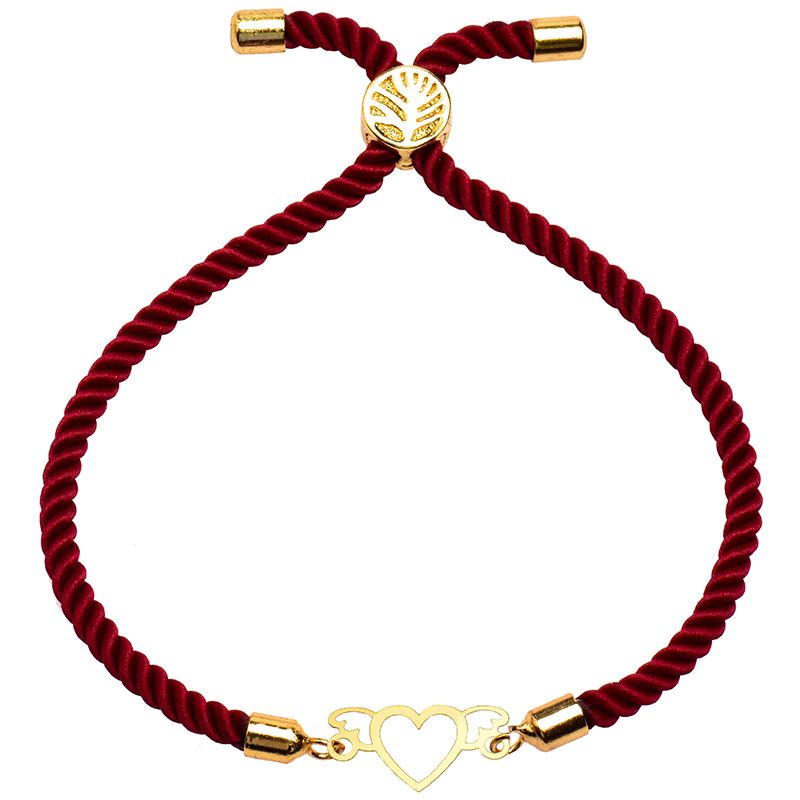 دستبند طلا 18 عیار زنانه کرابو طرح قلب مدل Kr1796 -  - 1