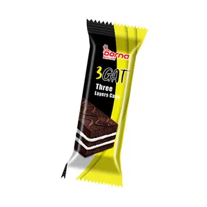 کیک سه لایه کاکائو کرم وانیلی درنا -60 گرم بسته 24 عددی
