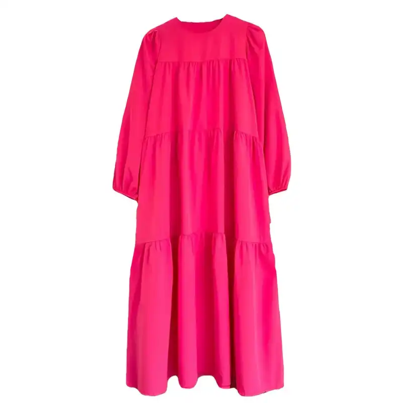 پیراهن زنانه مدل عبایی رنگ سرخابی