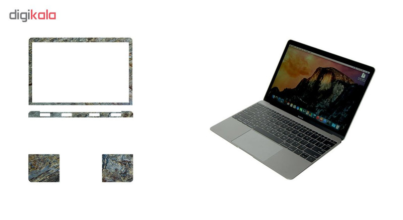 برچسب پوششی ماهوت مدل Cross-Cut-Marble مناسب برای لپ تاپ Macbook 12inch Retina