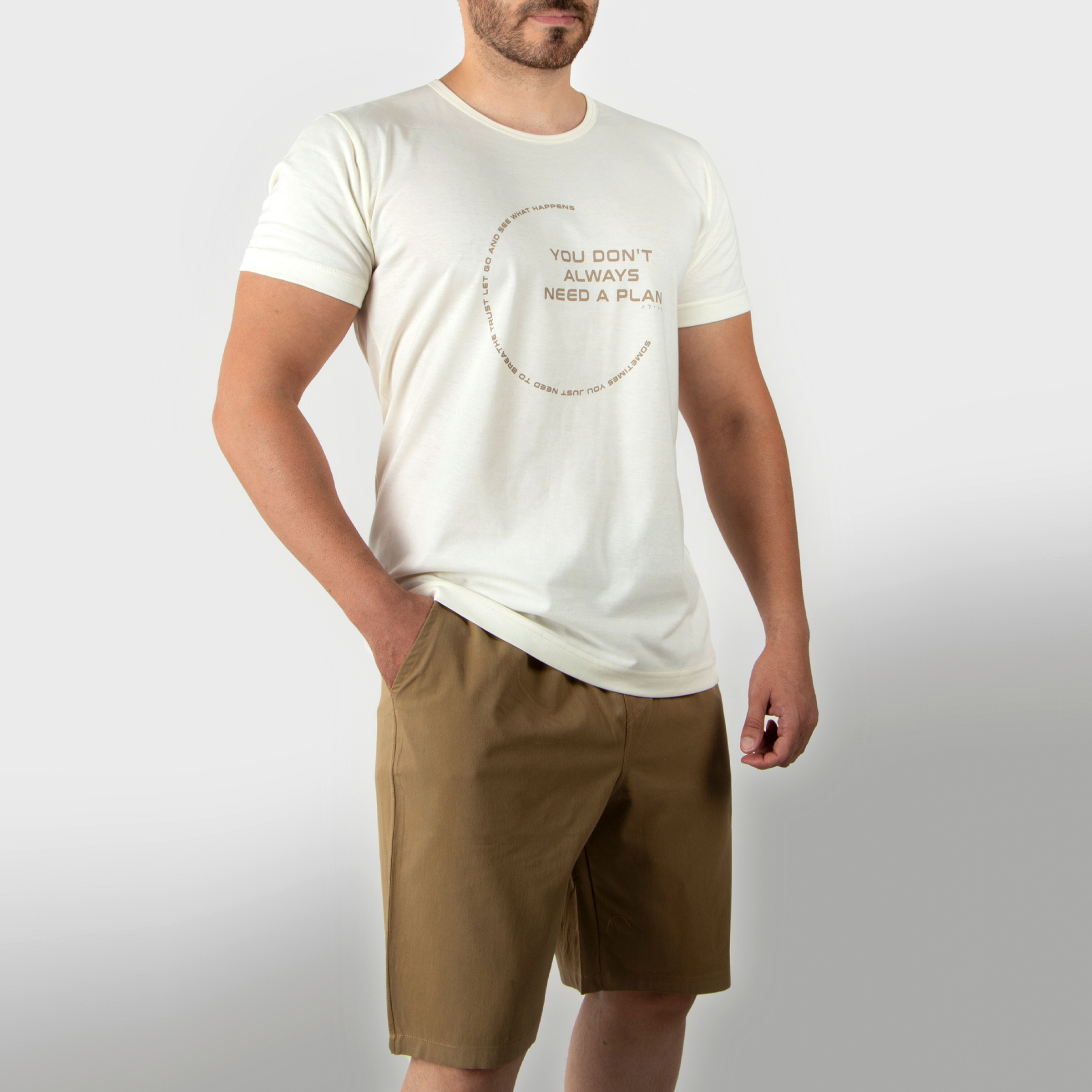 ست تی شرت آستین کوتاه و شلوارک مردانه آریان نخ باف مدل 17621