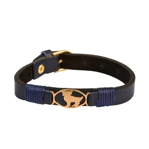 دستبند زنانه پارینه چرم طرح تولد فروردین مدل BR500106