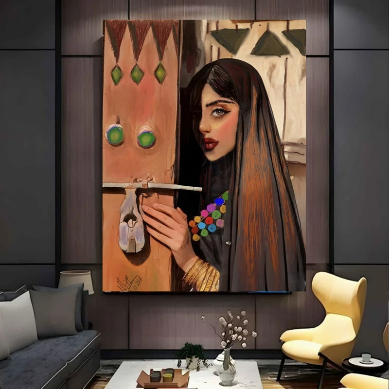 پوستر طرح مخمل پرتره بانوی مدل ایرانی کد FP106405