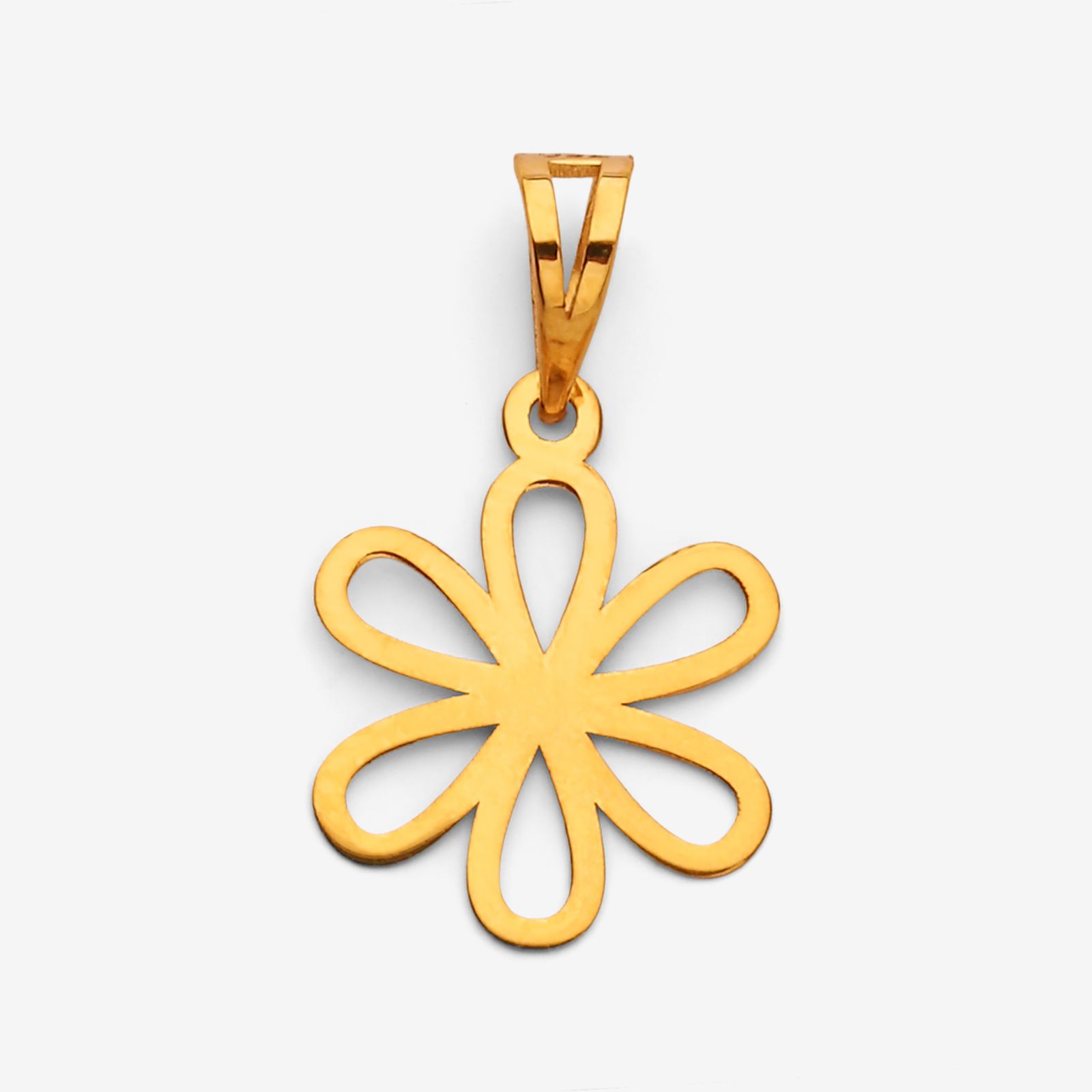 آویز گردنبند طلا 18 عیار زنانه نگین طرح گل -  - 1