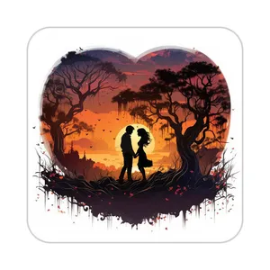 زیر لیوانی کاکتی مدل عاشقانه کد mp12387